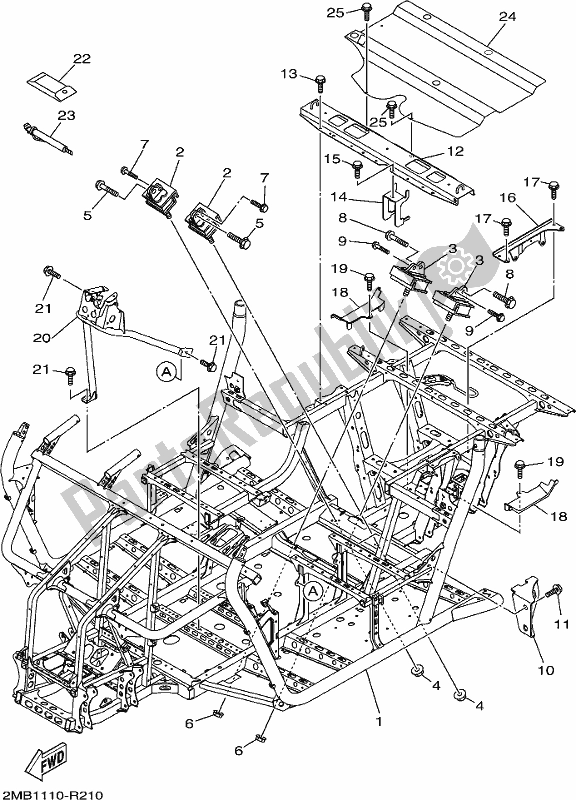 All parts for the Frame of the Yamaha YXE 700 PCH Camo 2017