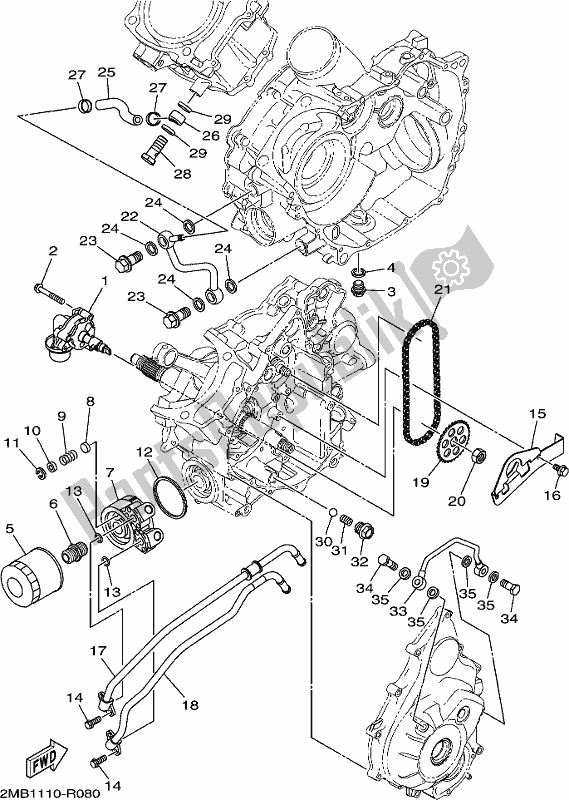 All parts for the Oil Pump of the Yamaha YXE 700 PCH Camo 2017