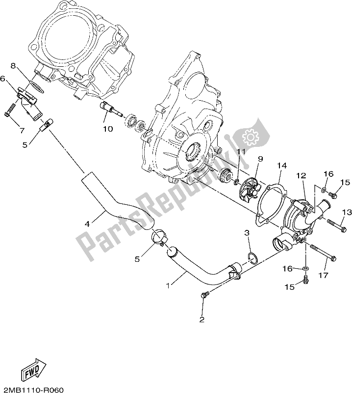 Todas las partes para Bomba De Agua de Yamaha YXE 700 PCH Camo Wolverine SXS 2 Seater 2017
