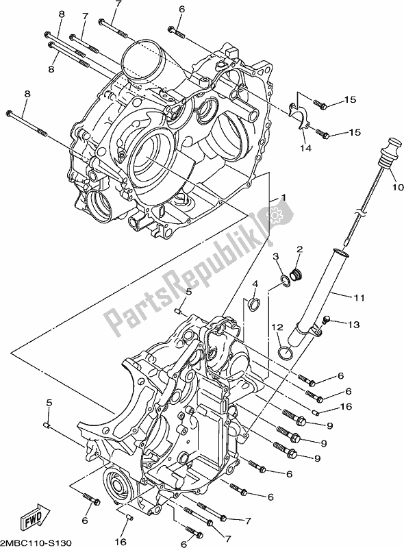 All parts for the Crankcase of the Yamaha YXE 700 PCJ Camo 2018