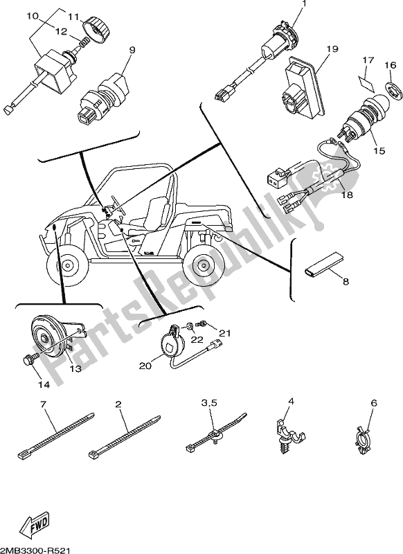 All parts for the Electrical 2 of the Yamaha YXE 700 PCJ Camo 2018