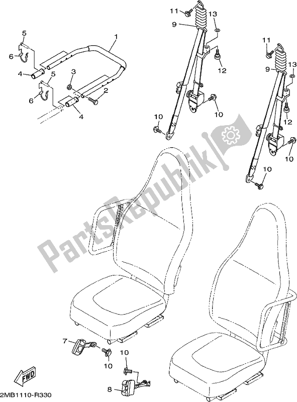 Todas las partes para Asiento 2 de Yamaha YXE 700 PCJ Camo 2018