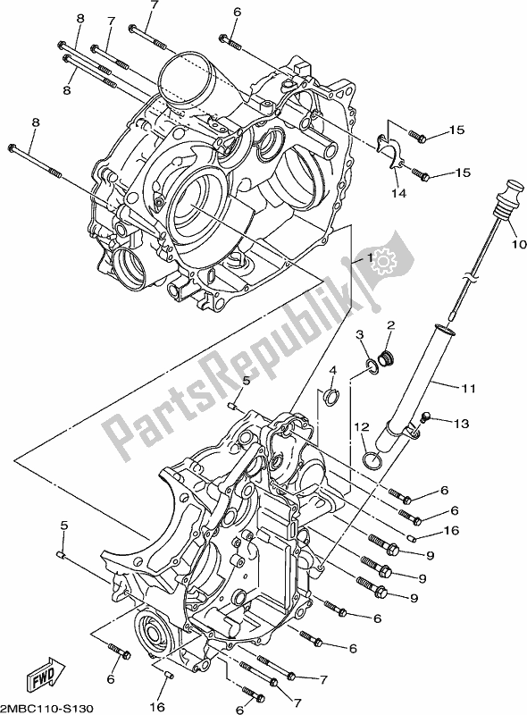 All parts for the Crankcase of the Yamaha YXE 700 PSE 2017