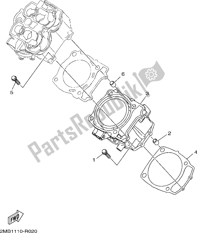 All parts for the Cylinder of the Yamaha YXE 700 PSE 2017