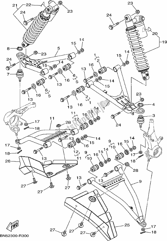 Wszystkie części do Przednie Zawieszenie I Ko? O Yamaha YXE 700 PSE 2017