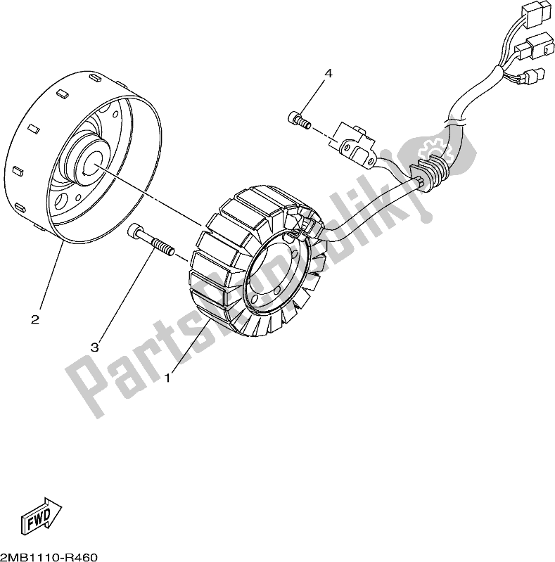 All parts for the Generator of the Yamaha YXE 700 PSE 2017