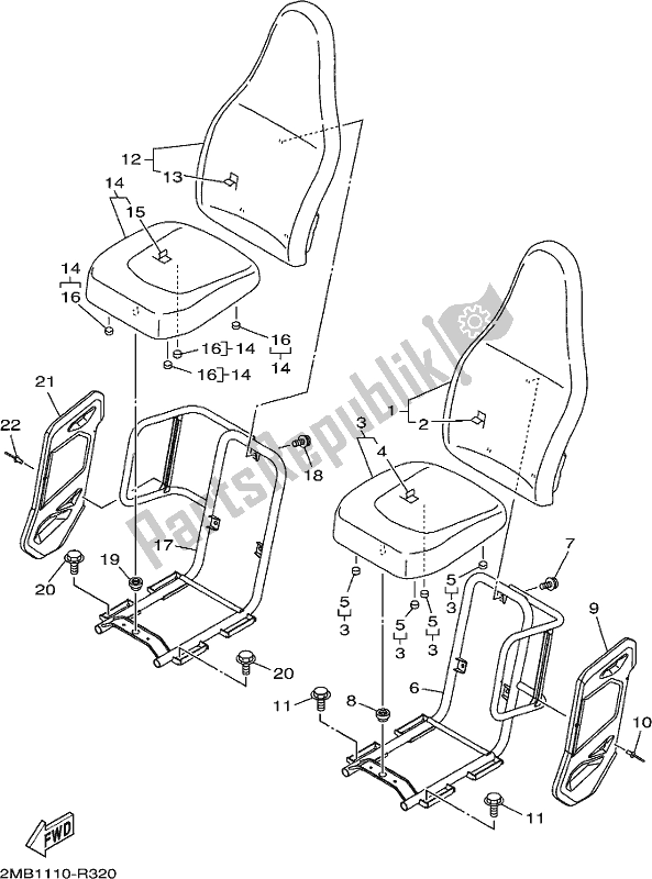 All parts for the Seat of the Yamaha YXE 700 PSE 2017