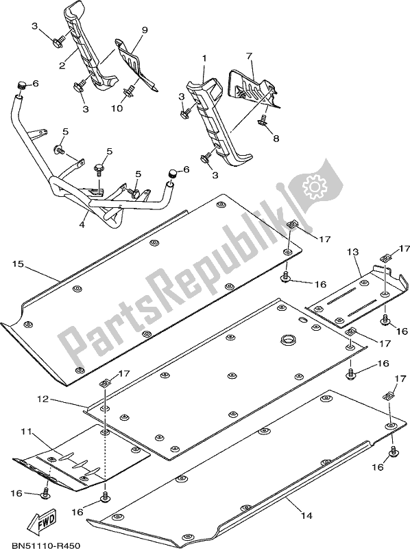 All parts for the Guard of the Yamaha YXE 700 PSE Wolverine SXS 2 Seater 2017