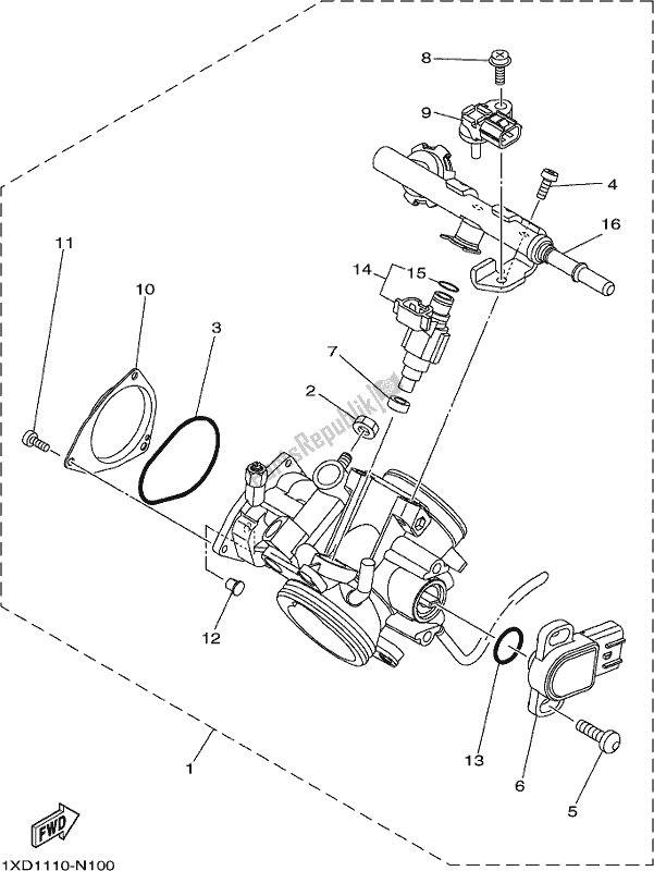 All parts for the Throttle Body Assy 1 of the Yamaha YXE 700 PSE Wolverine SXS 2 Seater 2017