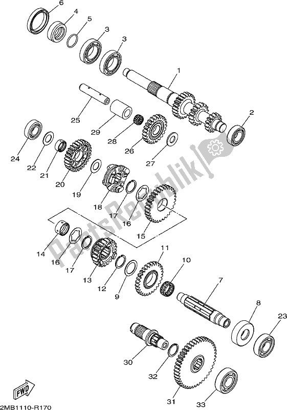 All parts for the Transmission of the Yamaha YXE 700 PSE Wolverine SXS 2 Seater 2017