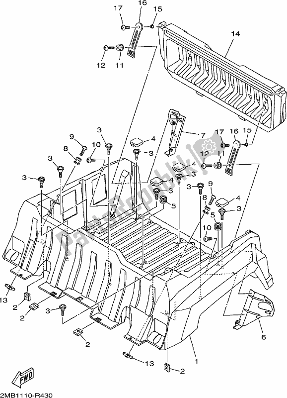 All parts for the Carrier of the Yamaha YXE 700 Psej White Wolverine SXS 2 Seater 2018