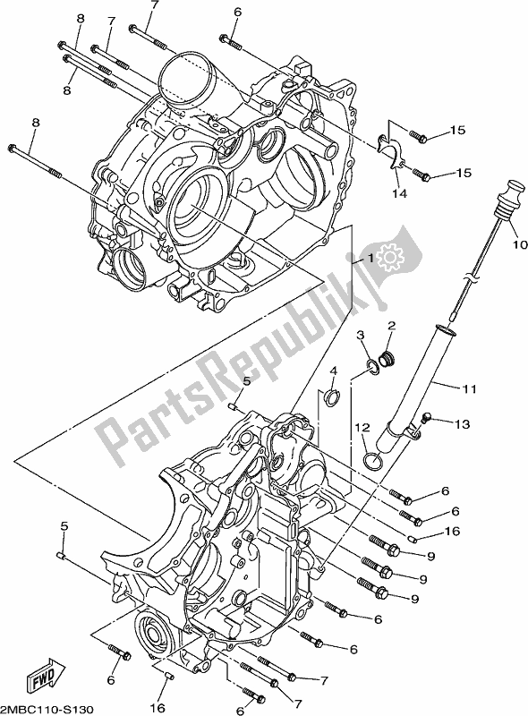 All parts for the Crankcase of the Yamaha YXE 700 Psej White Wolverine SXS 2 Seater 2018