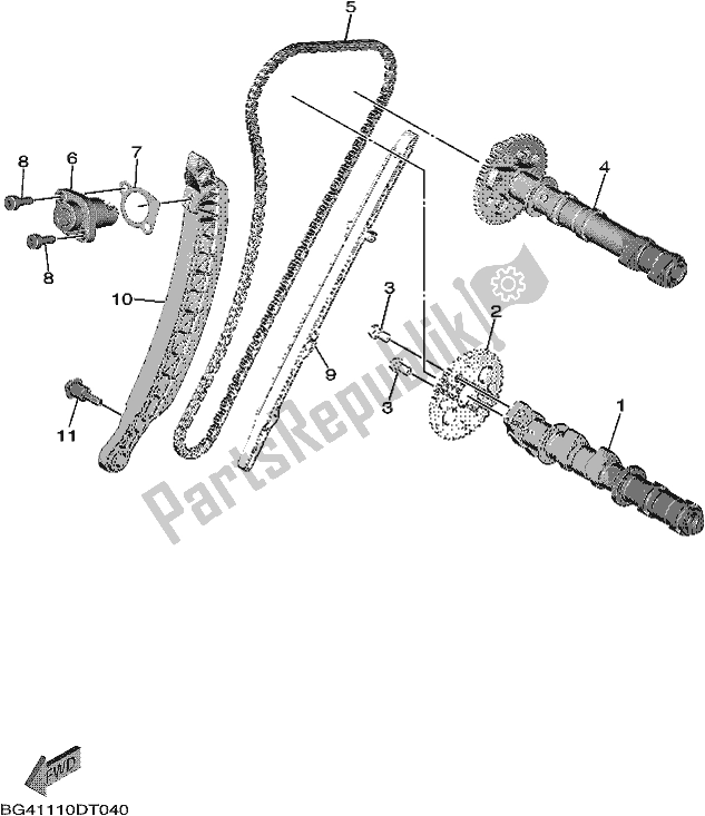 All parts for the Camshaft & Chain of the Yamaha YXE 850E 2019