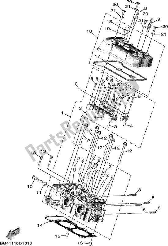 All parts for the Cylinder of the Yamaha YXE 850E 2019