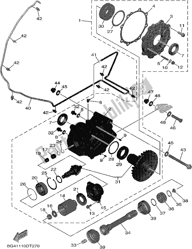 All parts for the Drive Shaft of the Yamaha YXE 850E 2019