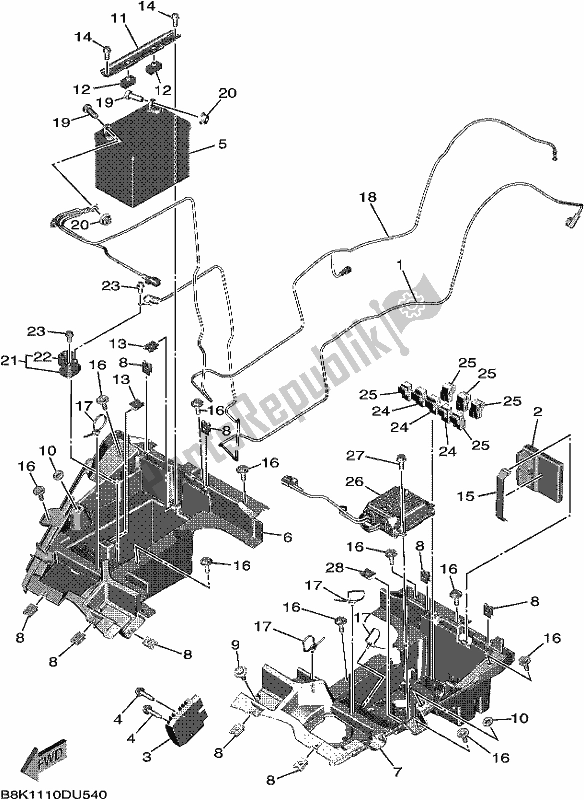 All parts for the Electrical 2 of the Yamaha YXE 850E 2019