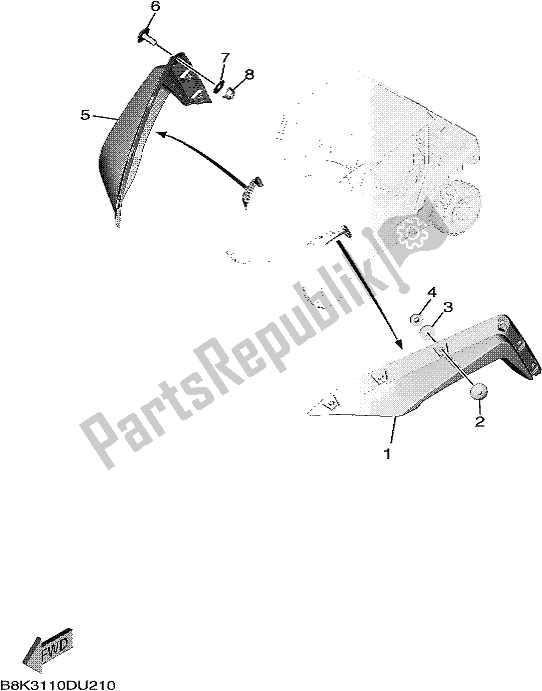 All parts for the Fender of the Yamaha YXE 850E 2019