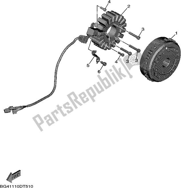 All parts for the Generator of the Yamaha YXE 850E 2019