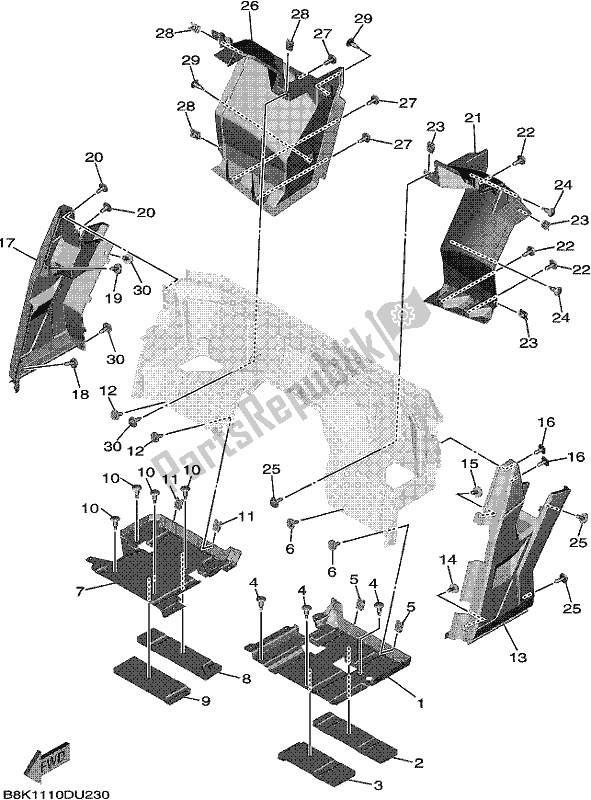 All parts for the Side Cover 2 of the Yamaha YXE 850E 2019