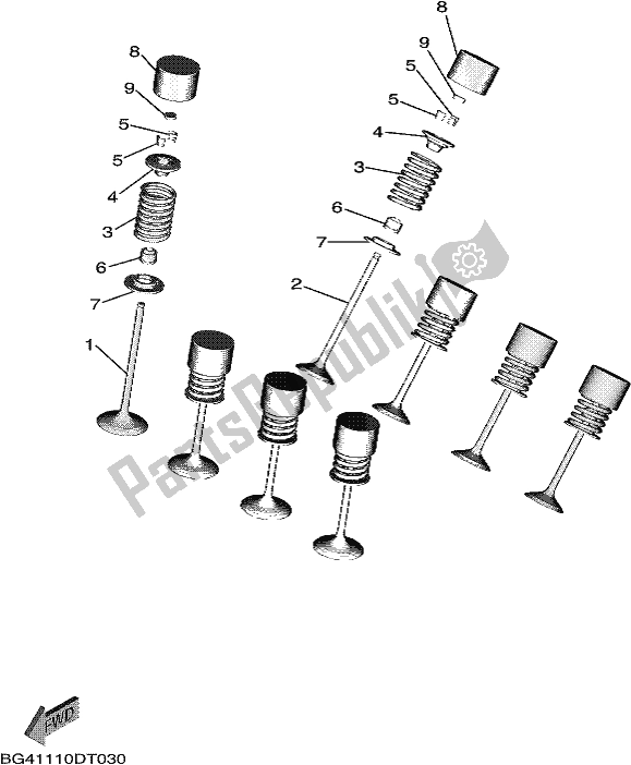 All parts for the Valve of the Yamaha YXE 850E 2019