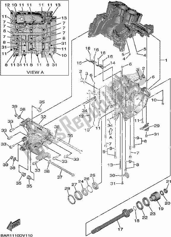 All parts for the Crankcase of the Yamaha YXE 850 EN 2020