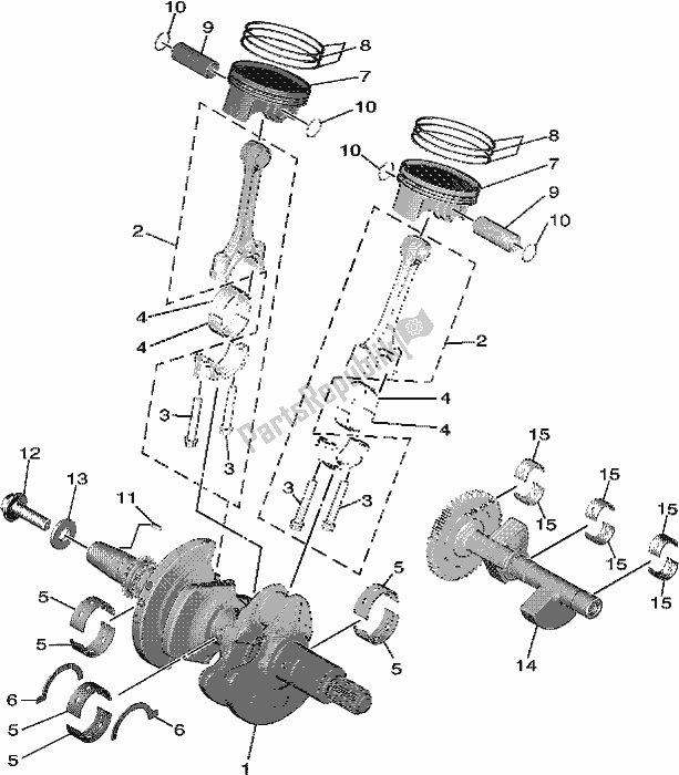 Tutte le parti per il Albero Motore E Pistone del Yamaha YXE 850 EN 2020