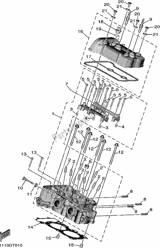 All parts for the Cylinder of the Yamaha YXE 850 EN 2020