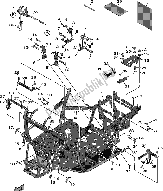 All parts for the Frame of the Yamaha YXE 850 EN 2020