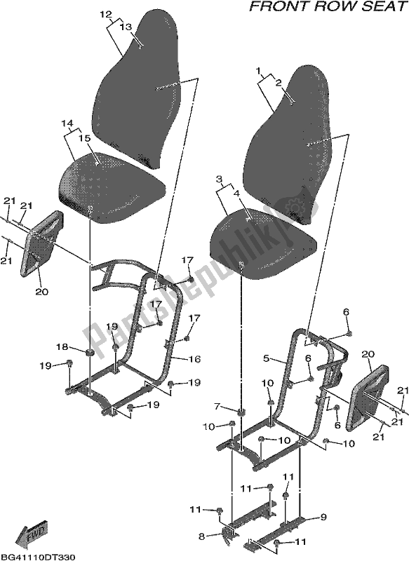 Tutte le parti per il Posto A Sedere del Yamaha YXE 850 EN 2020