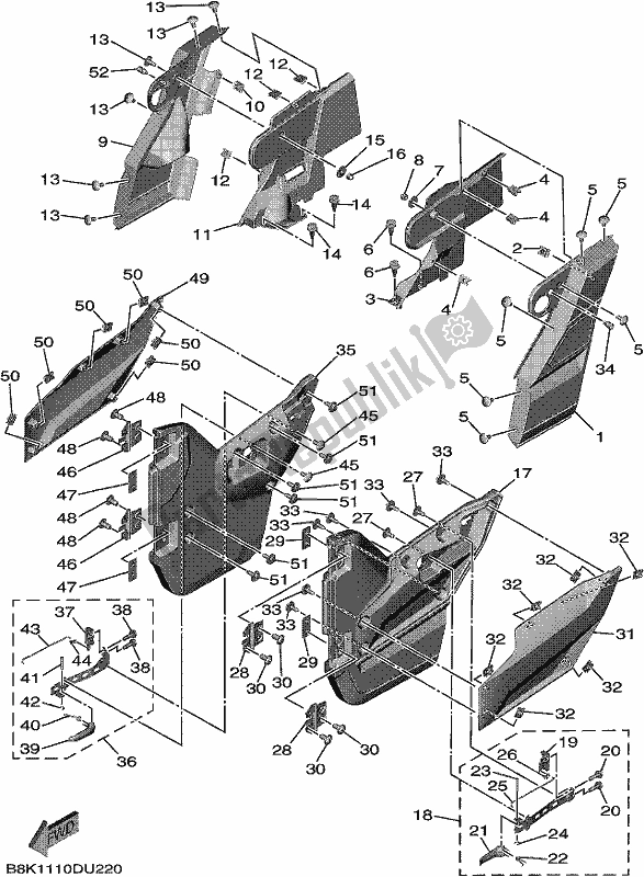 All parts for the Side Cover of the Yamaha YXE 850 EN 2020