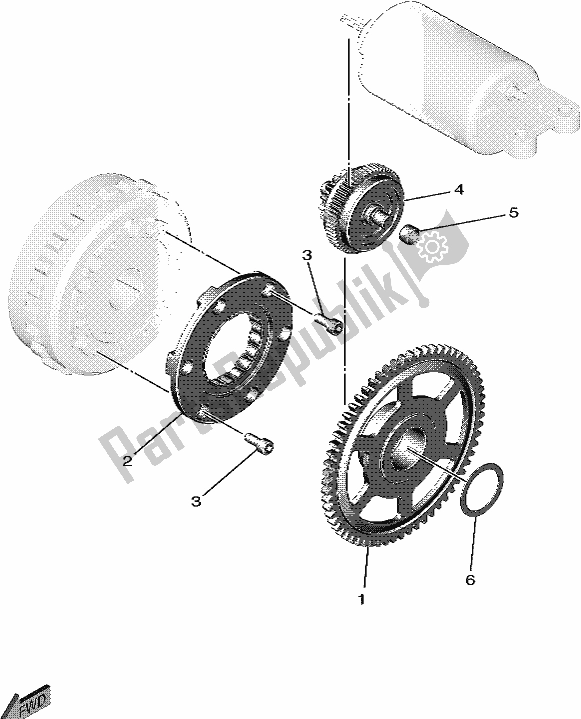 All parts for the Starter Clutch of the Yamaha YXE 850 EN 2020