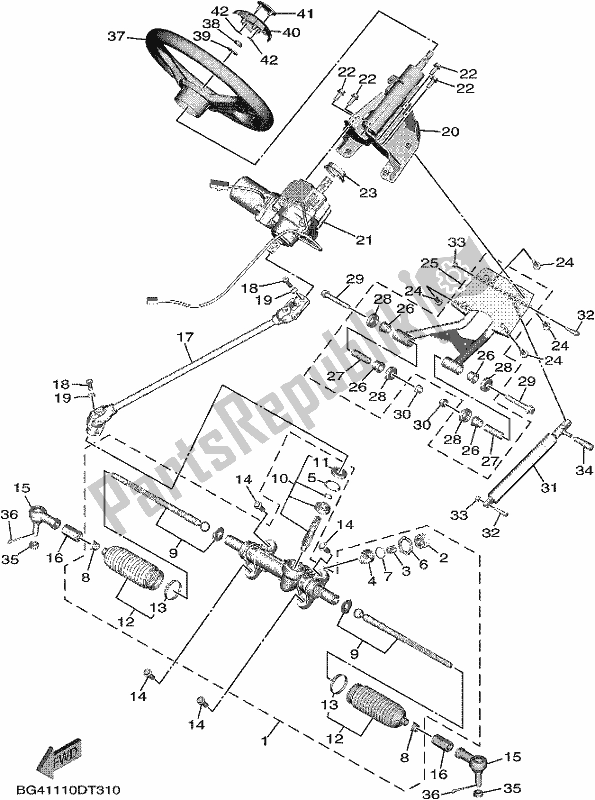 All parts for the Steering of the Yamaha YXE 850 EN 2020