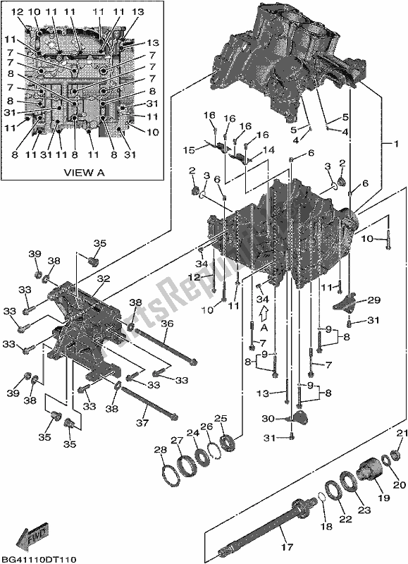 All parts for the Crankcase of the Yamaha YXF 850P 2018