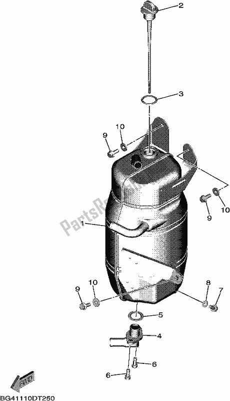 All parts for the Oil Tank of the Yamaha YXF 850P 2018