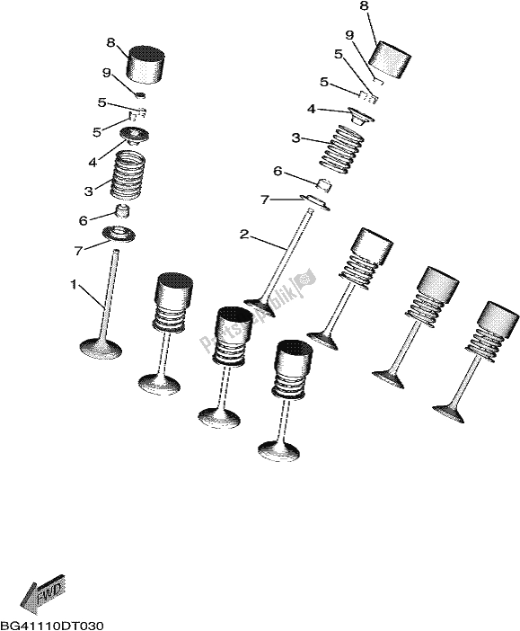 All parts for the Valve of the Yamaha YXF 850P 2018