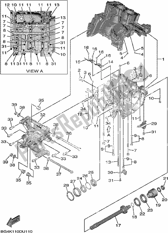 All parts for the Crankcase of the Yamaha YXF 850P 2019