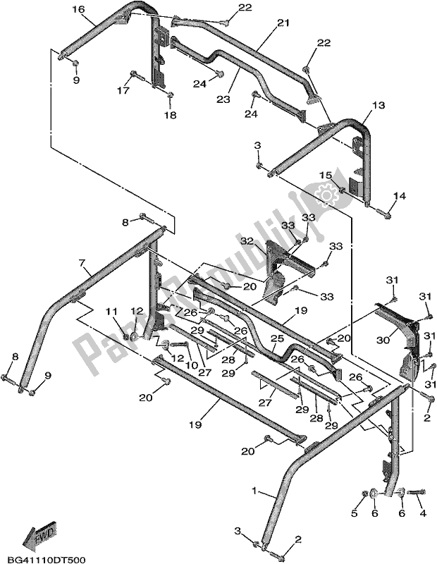 All parts for the Guard 2 of the Yamaha YXF 850P 2019