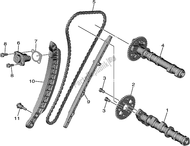 All parts for the Camshaft & Chain of the Yamaha YXF 850P Wolverine X4 2018