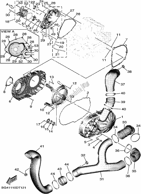 All parts for the Crankcase Cover 1 of the Yamaha YXF 850P Wolverine X4 2018