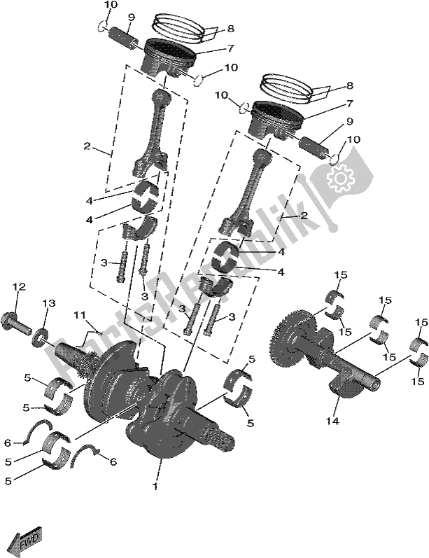 All parts for the Crankshaft & Piston of the Yamaha YXF 850P Wolverine X4 2018