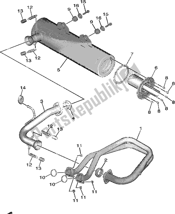 All parts for the Exhaust of the Yamaha YXF 850P Wolverine X4 2018