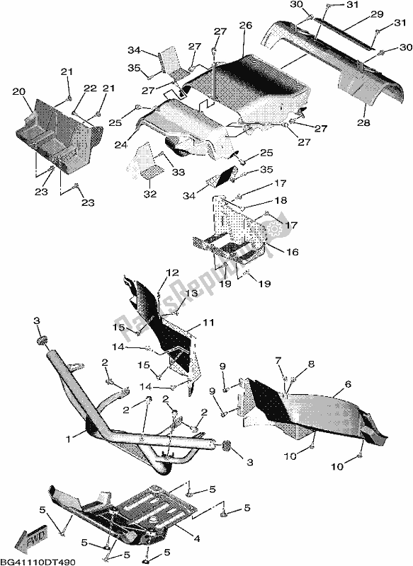 All parts for the Guard of the Yamaha YXF 850P Wolverine X4 2018