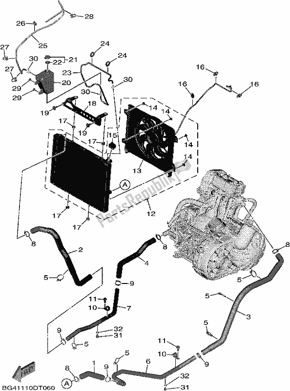 All parts for the Radiator & Hose of the Yamaha YXF 850P Wolverine X4 2018