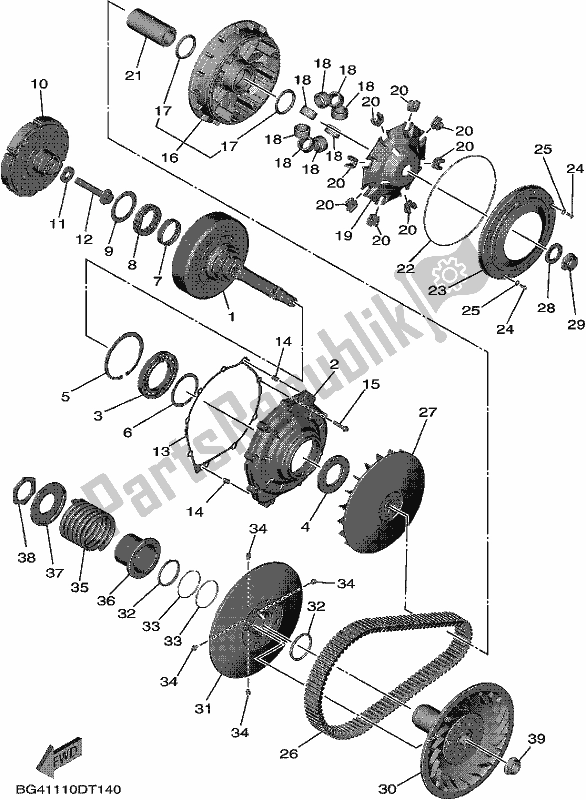 Todas las partes para Embrague de Yamaha YXF 850P Wolverine X4 2019