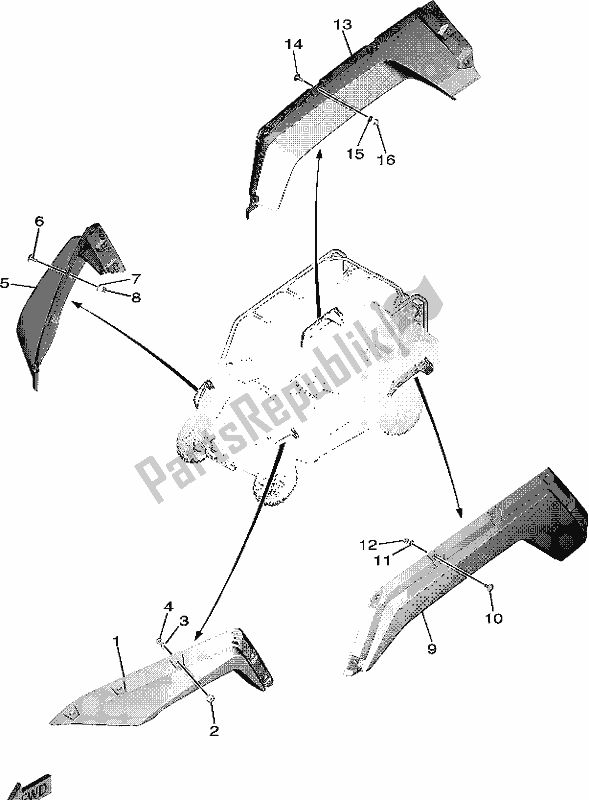 Todas las partes para Defensa de Yamaha YXF 850P Wolverine X4 2019