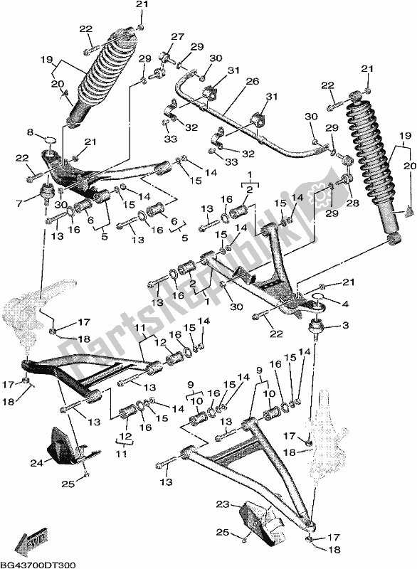 Todas las partes para Suspensión Delantera Y Rueda de Yamaha YXF 850P Wolverine X4 2019