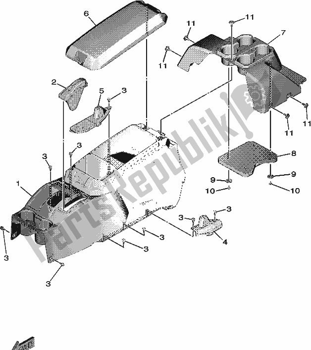 Todas las partes para Cubierta Lateral 3 de Yamaha YXF 850P Wolverine X4 2019