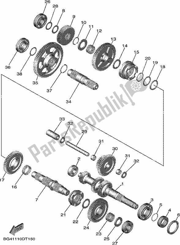 Todas las partes para Transmisión de Yamaha YXF 850P Wolverine X4 2019