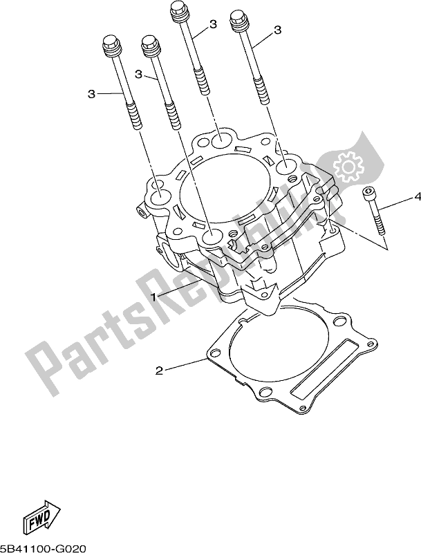 All parts for the Cylinder of the Yamaha YXM 700 ESH Blue Metallic 2017