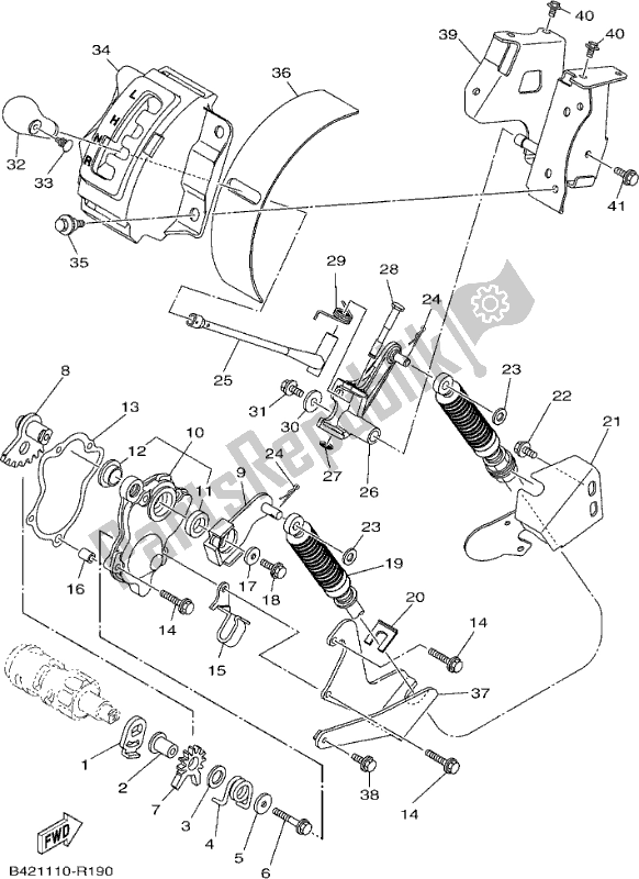 All parts for the Shift Shaft of the Yamaha YXM 700 ESH Blue Metallic 2017